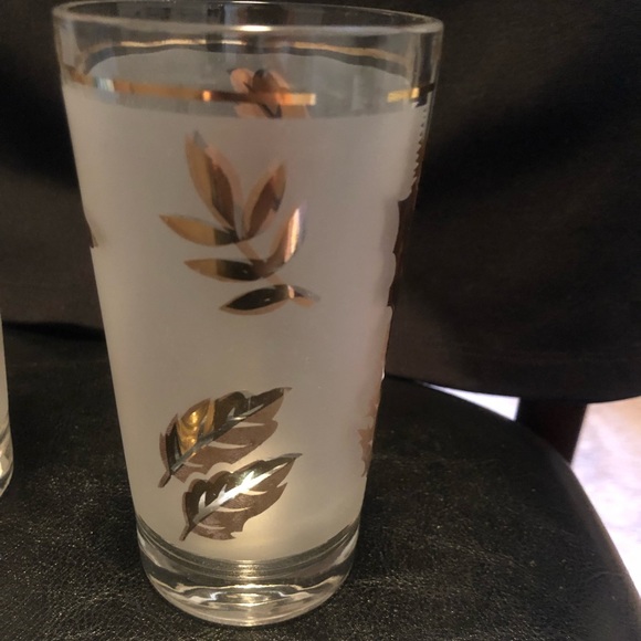 Set of Six Vintage MCM Libbey Gold Leaf Barware MCM - Picture 3 of 6